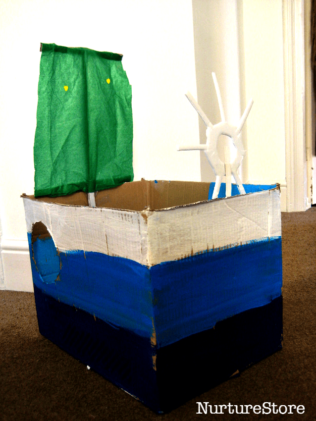 How to make a cardboard box boat craft