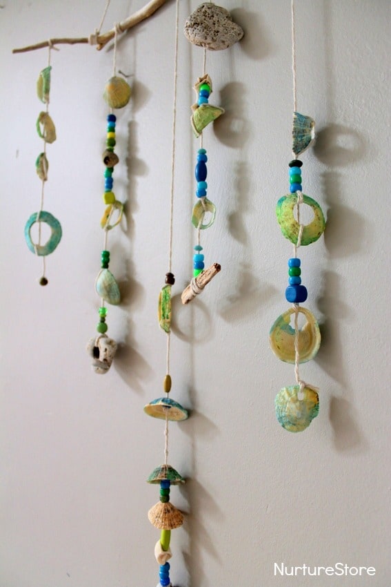 How to make a shell mobile :: seaside craft - NurtureStore