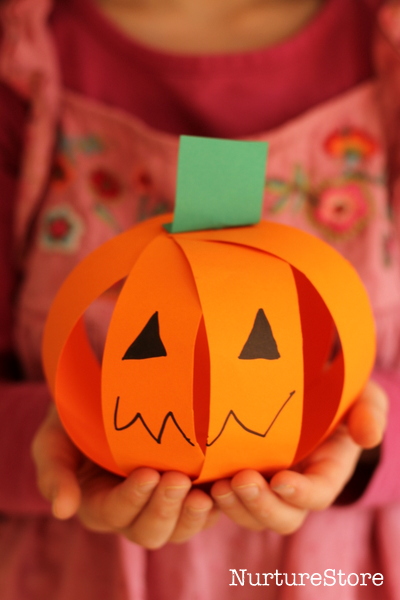 Easy pumpkin craft for scissor skills - NurtureStore