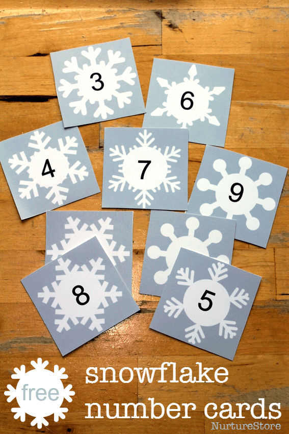 Free snowflake printable for math and language activities - NurtureStore