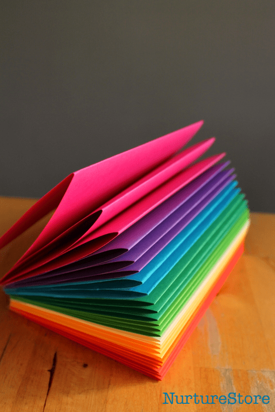 How to make a rainbow zigzag book - NurtureStore