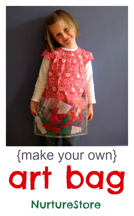 A super cute {and easy to make} art bag. Great kids craft!