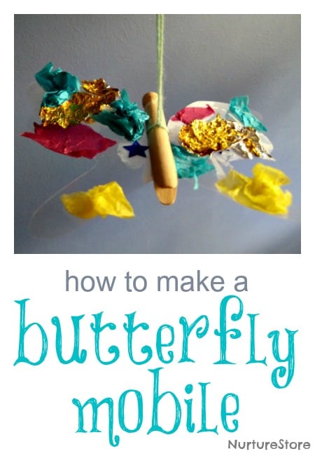 Tissue Paper Butterfly Mobile Craft - Make and Takes