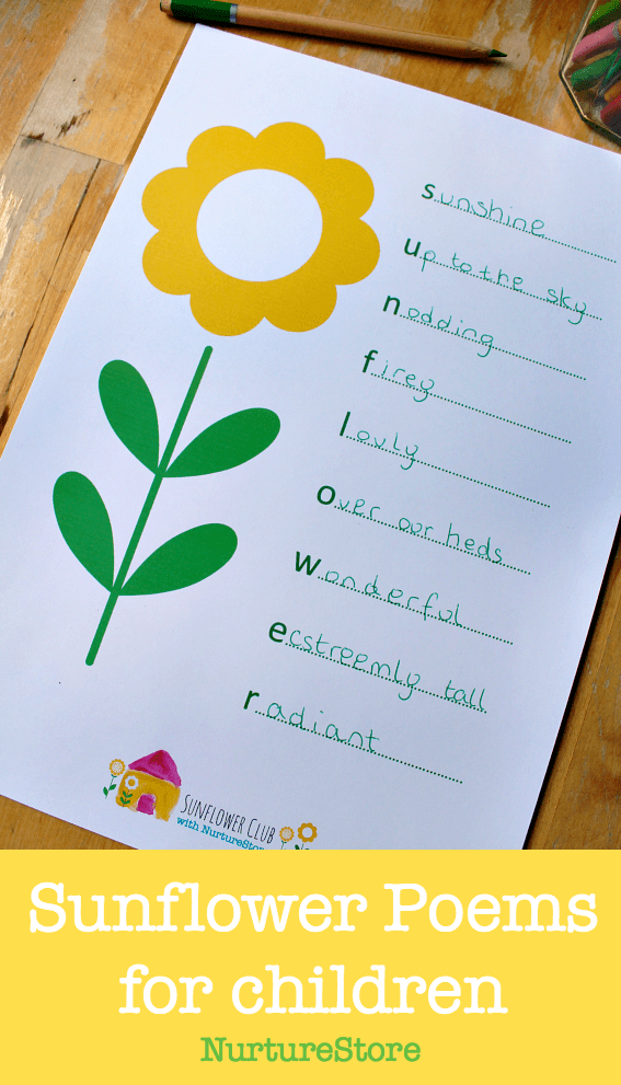 sunflower poems for children printable