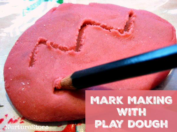 mark making with play dough