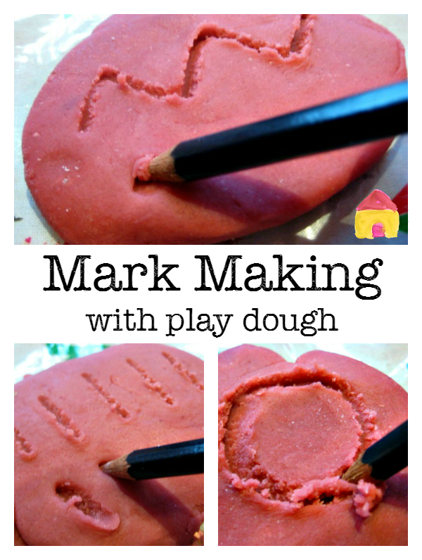 mark making with play dough