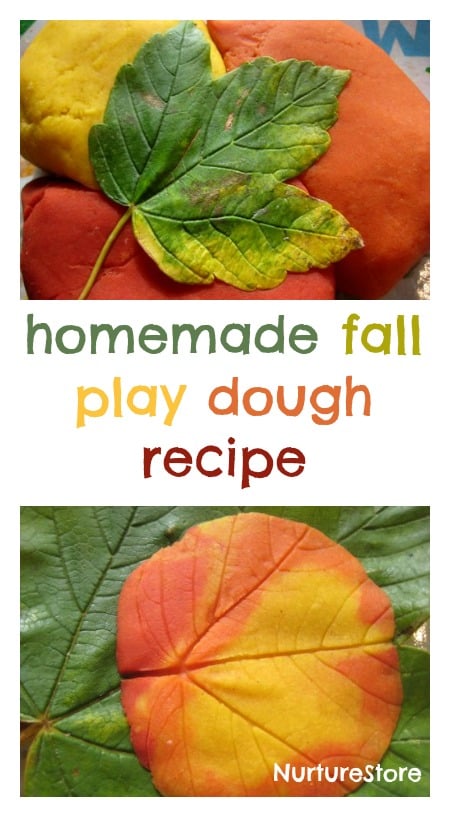 a great homemade play dough recipe and lovely play idea for fall