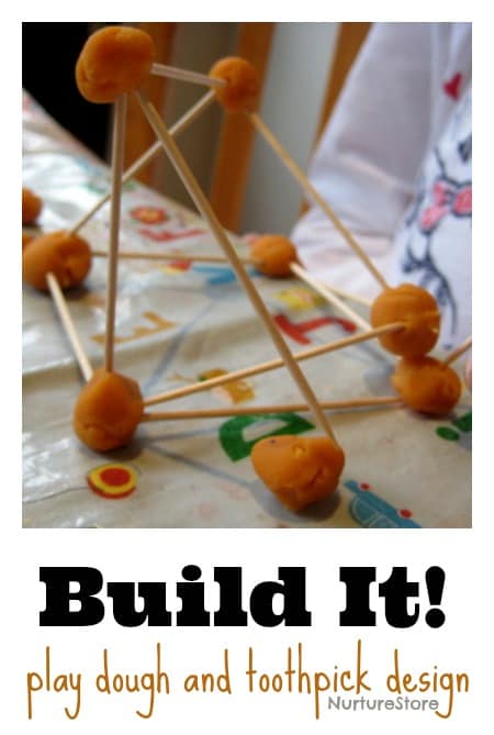 Building designs with playdough and toothpicks