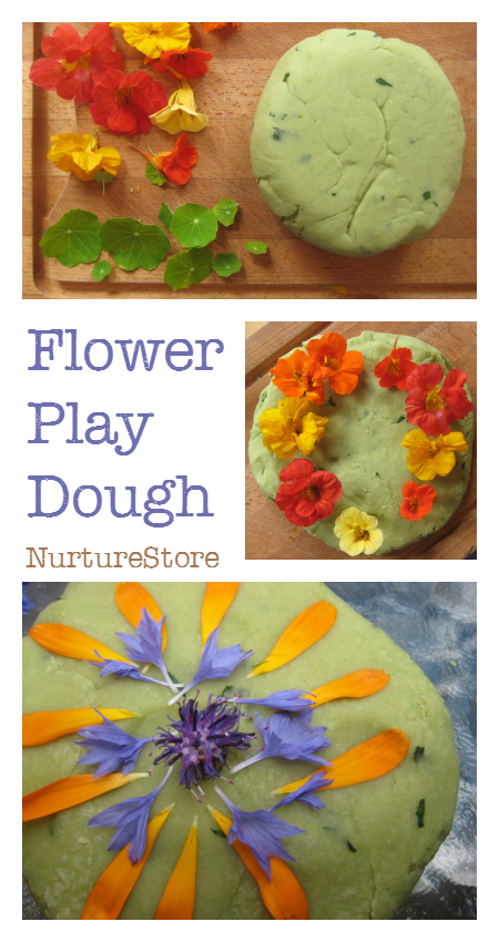 Flower play dough recipe for summer sensory play