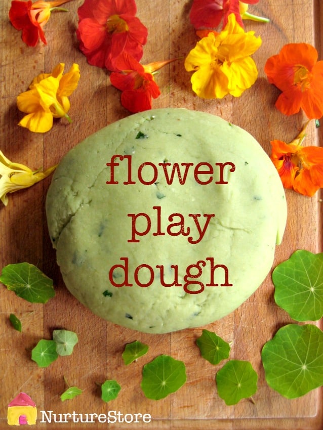 Flower play dough recipe for summer sensory play