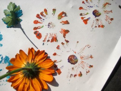 Flower printing garden art