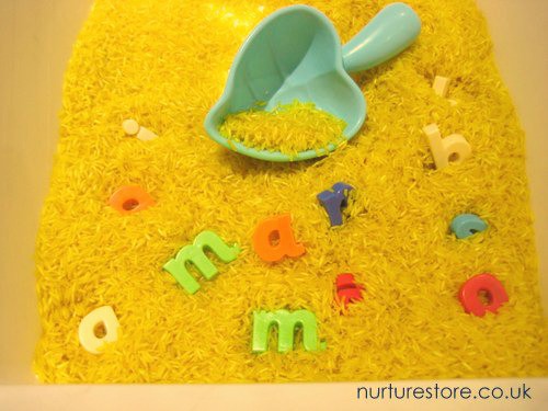 sight word sensory tub