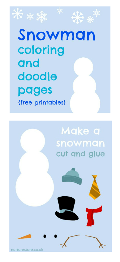 Coloring pages snowman printable - NurtureStore