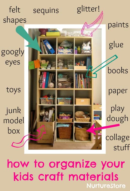 organizing kids craft supplies