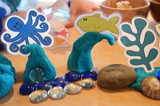 Ocean Playdough - Free Printable Accessories - Picklebums