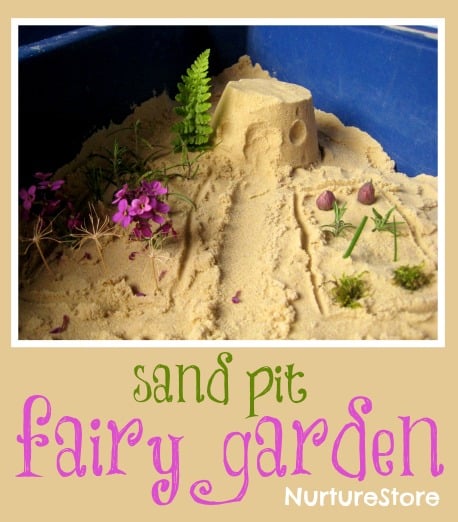 Fairy garden in sand pit :: make a magical small world!