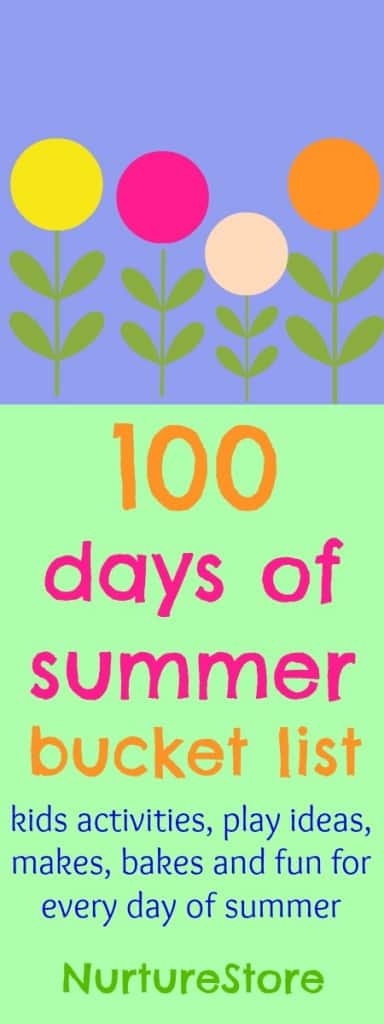 100 days of summer bucket list : packed full of ideas for things to do with the kids to keep playing and learning all summer long.