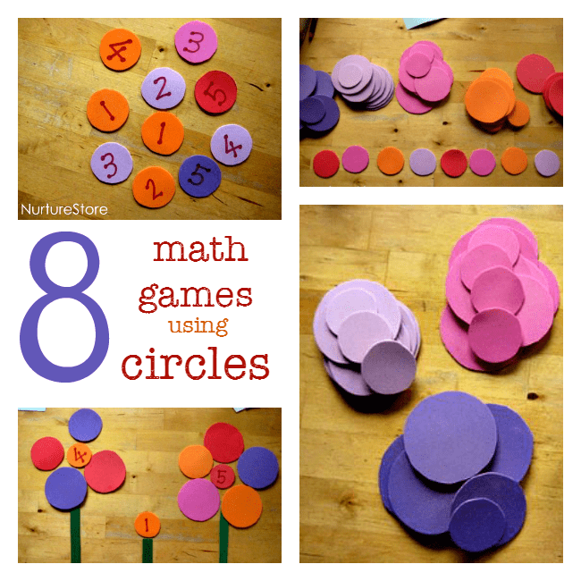 Simple math games using circles