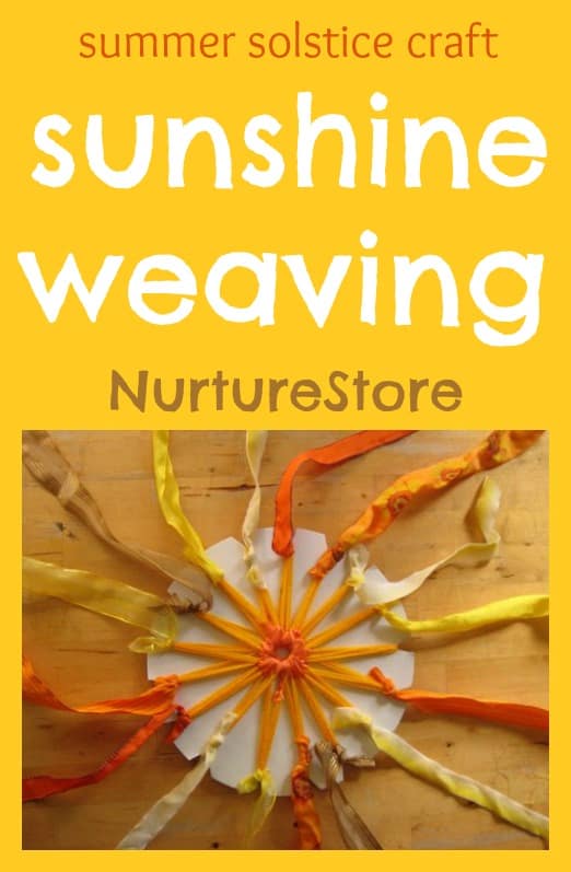 Beautiful sun weaving - perfect solstice craft for kids!