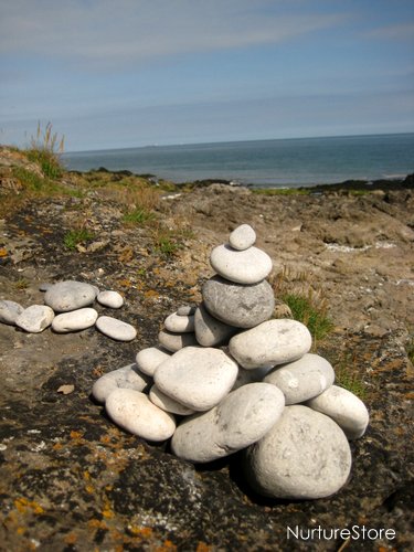 stone cairn building towers