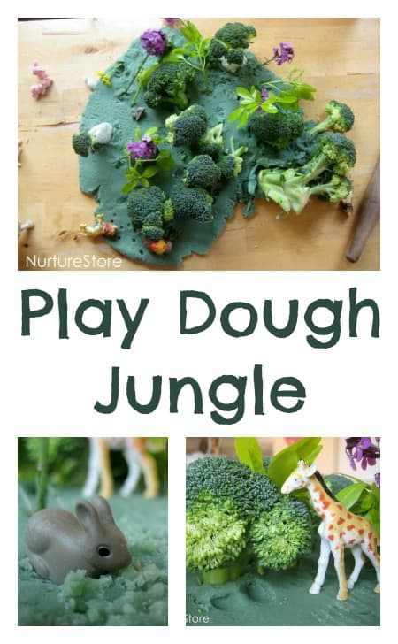 Great idea for a jungle small world made with play dough