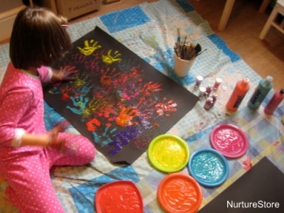 Easy firework paintings for Bonfire Night and Diwali crafts - NurtureStore