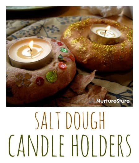 How to make beautiful salt dough candle holders - great for Diwali and Winter Solstice