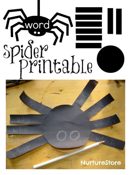 word spider printable - great for word games!
