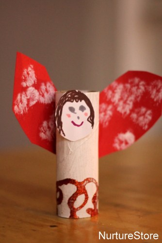 loo roll angel Christmas craft