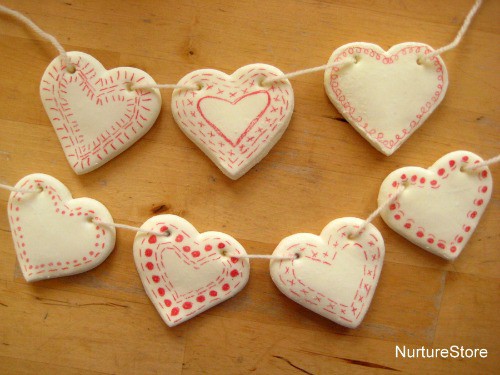 diy clay recipe heart bunting