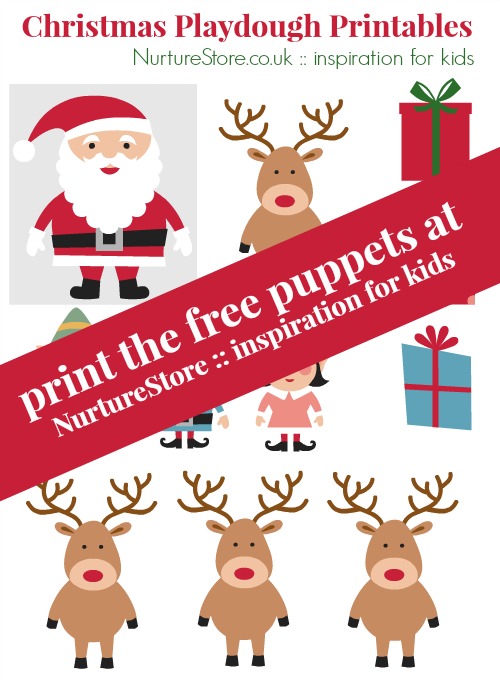 Free printable Father Christmas puppet set ~ great for imaginary play and story telling | NurtureStore :: inspiration for kids