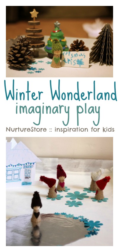 A Winter Wonderland play scene children can make for winter imaginary play | NurtureStore :: inspiration for kids