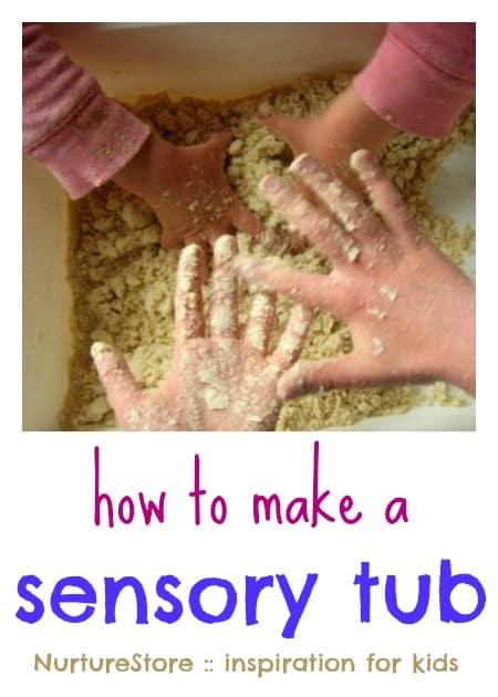 how to make a sensory tub for babies, toddler and big kids | NurtureStore :: inspiration for kids