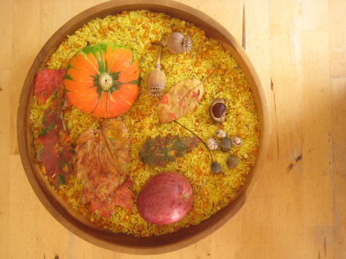 autumn sensory tub