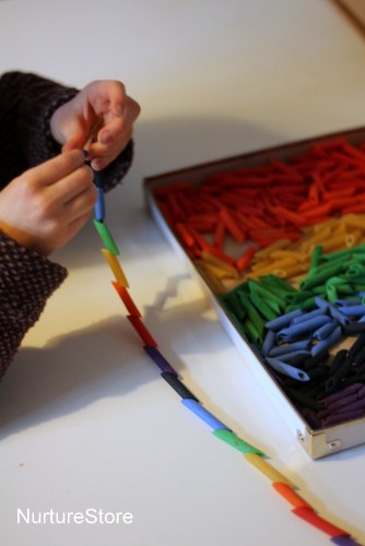 rainbow craft threading necklace