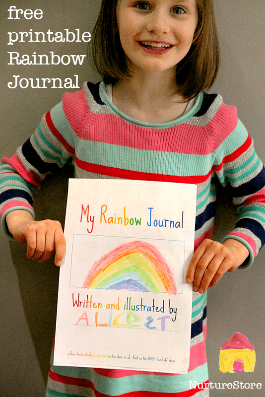 free printable journal for kids rainbow