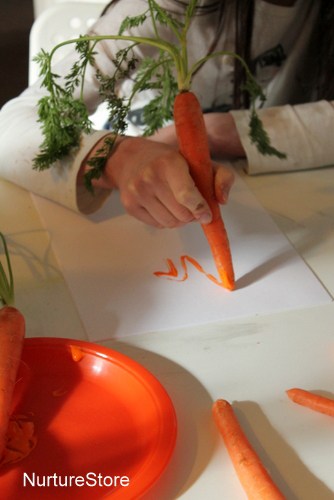 easter art with carrots