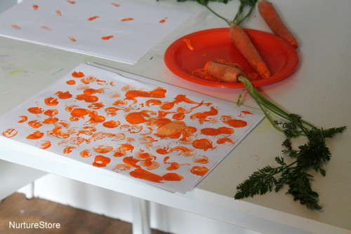 easter crafts carrot printing