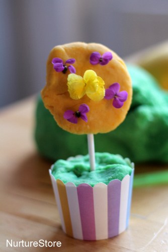 spring playdough activity flowers 