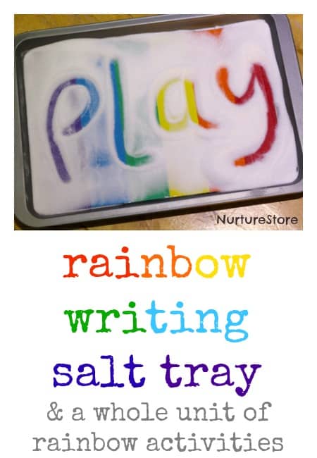 rainbow writing salt tray