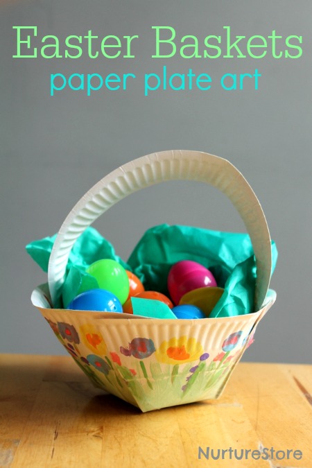 How to make an Easter basket paper plate craft
