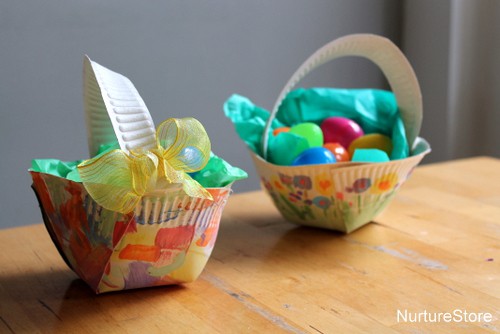 Paper plate Easter basket craft - NurtureStore