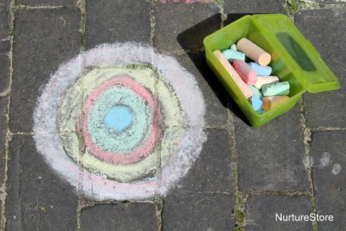 chalk mandalas for kids