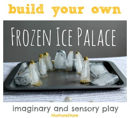 Frozen activities : how to make your own ice palace. Great for sensory play and imaginary play.