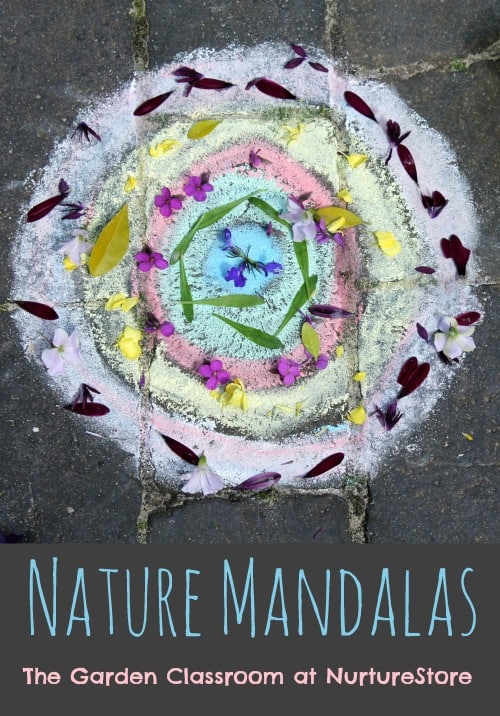 Great ideas for making nature mandalas for kids. A beautiful outdoor art project