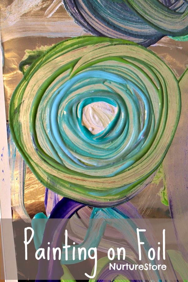 Simple art ideas for kids :: painting on foil