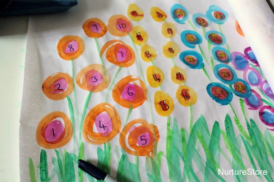 flower number line games