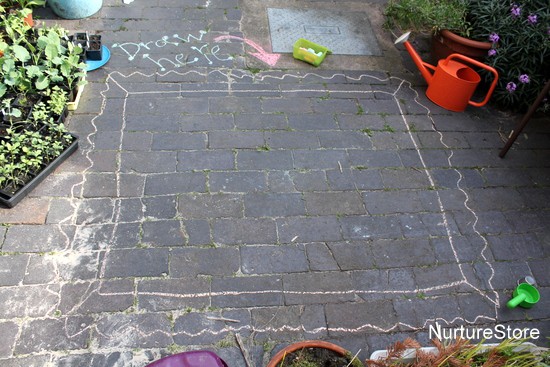 chalk frames outdoor art