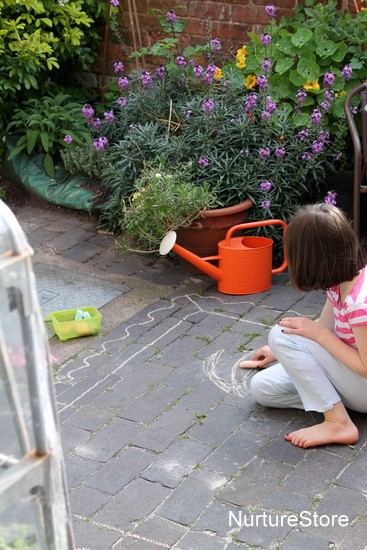 outdoor art with chalk