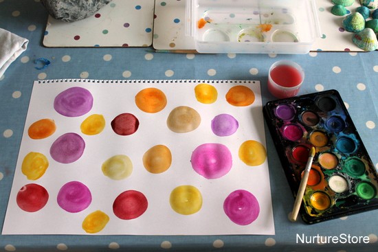 watercolour painting activity using rain